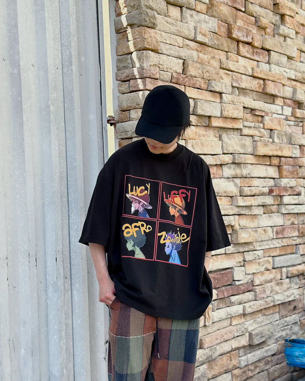 Captain 4-Panel Black Oversized Tee