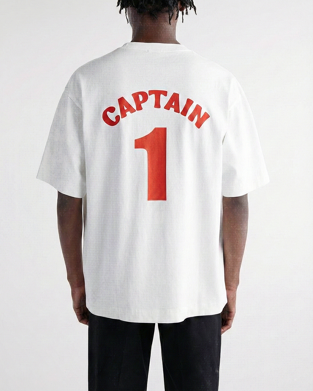 Captain 4-Panel White Oversized Tee