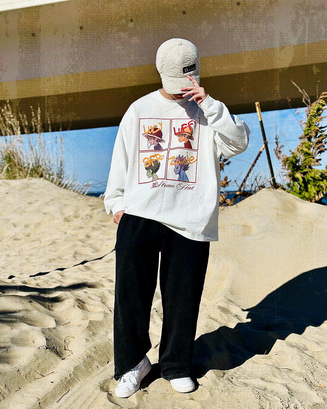 Captain 4 Panel White Long Sleeve