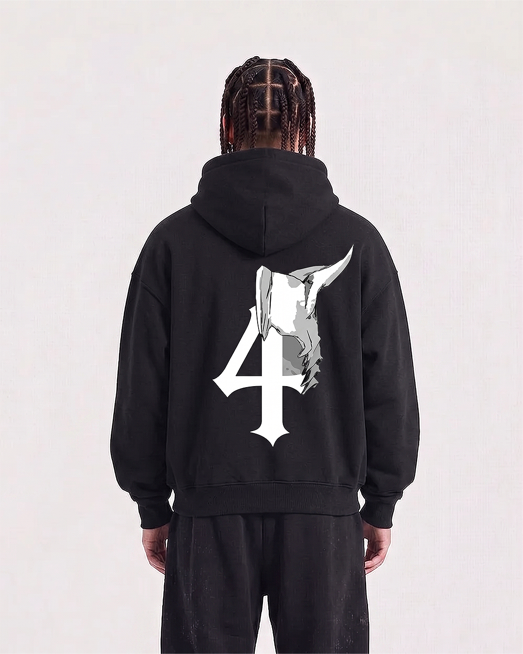 Numero 4 Black Hoodie