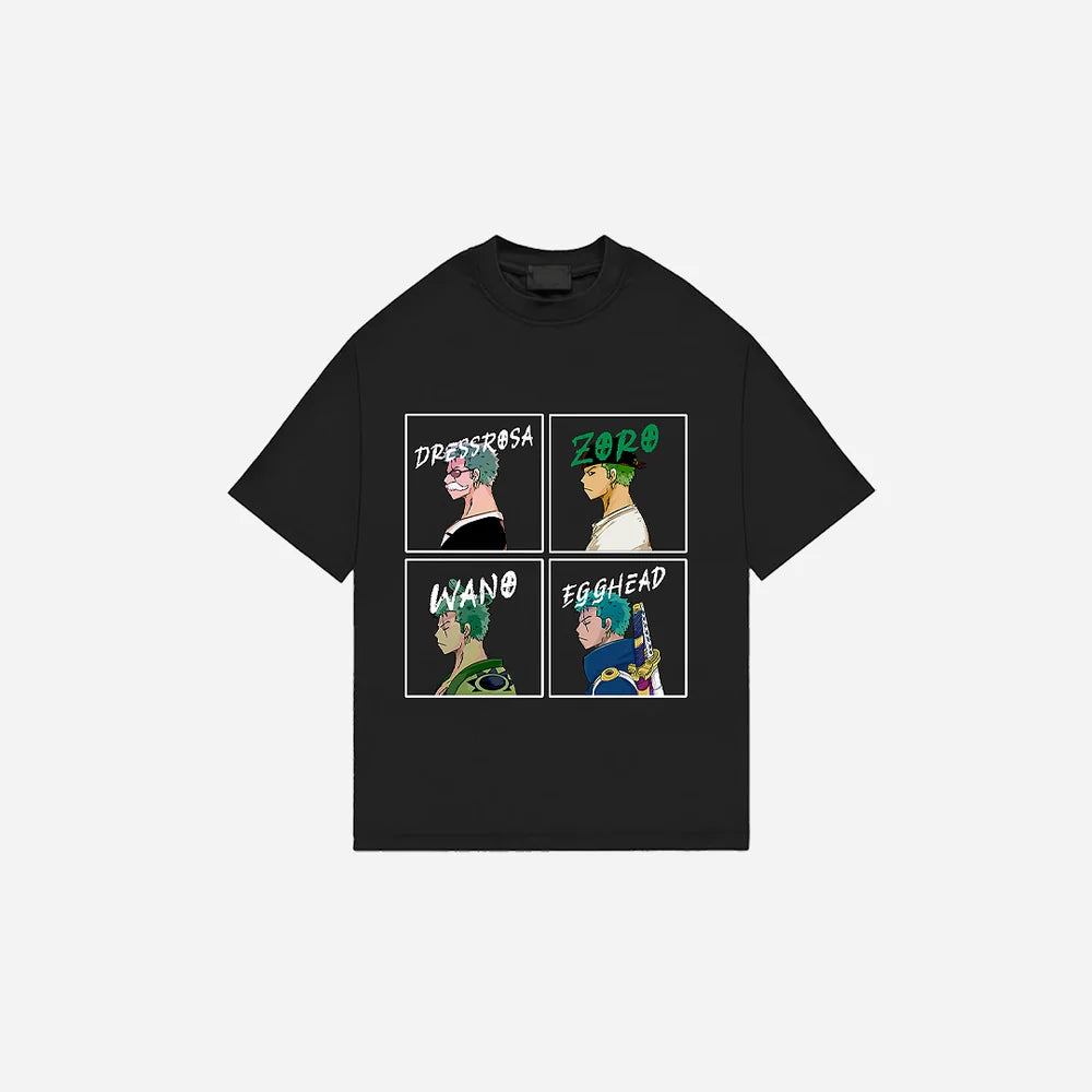 Zoro 4-Panel Black Oversized Tee