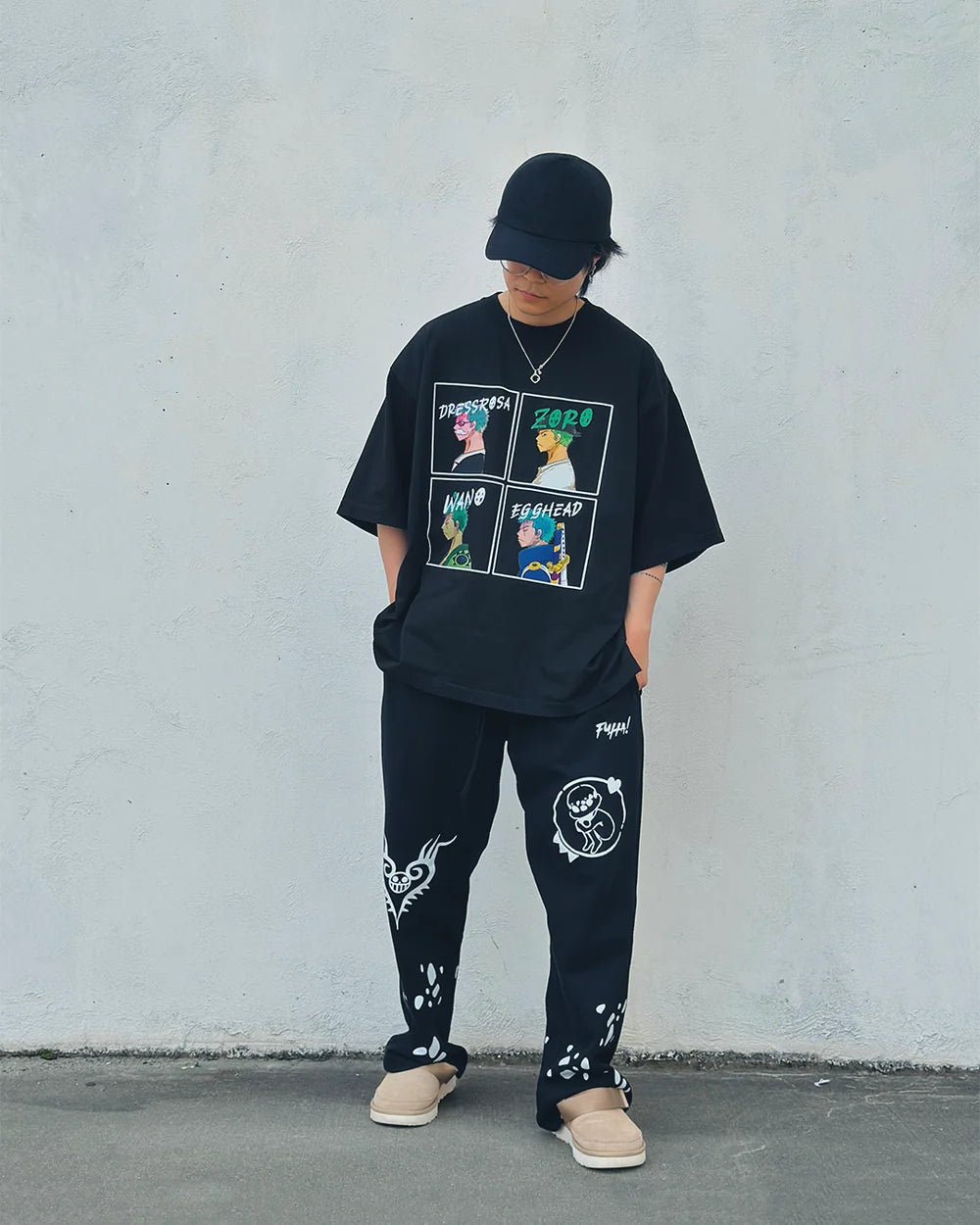 Zoro 4-Panel Black Oversized Tee