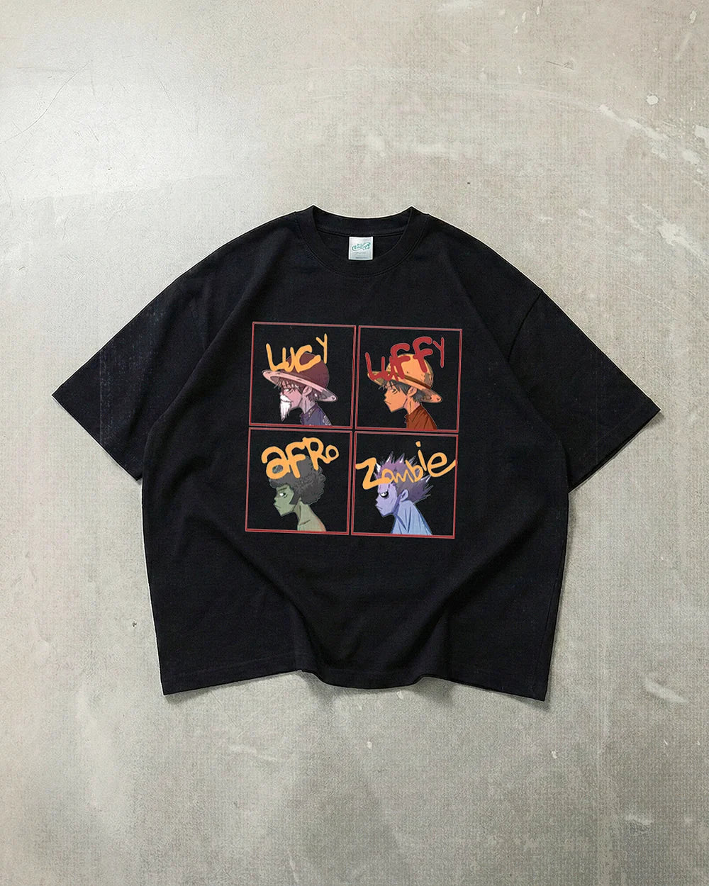 Captain 4-Panel Black Oversized Tee