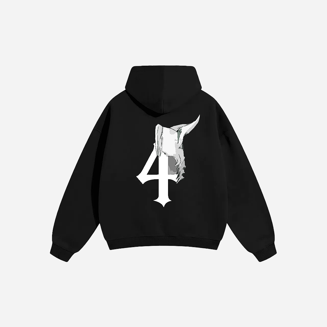 Numero 4 Black Hoodie