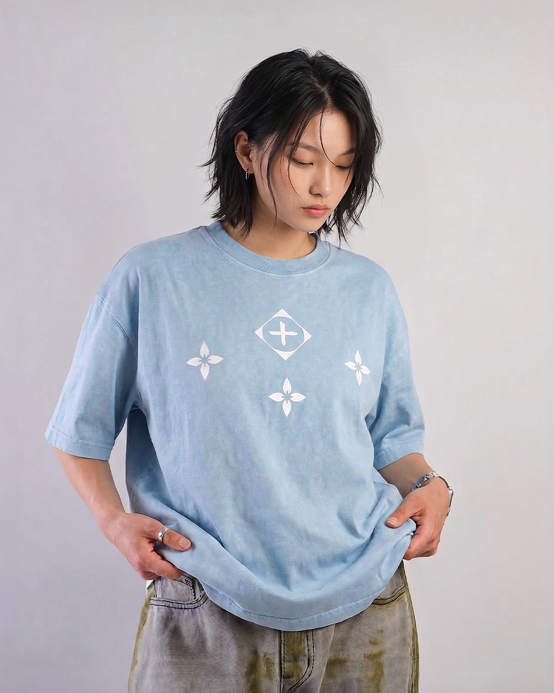 Ice Serpent Baby Blue Washed Tee